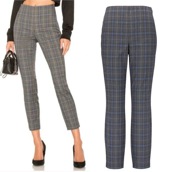 Rag‎ and Bone Simone Gray Blue Plaid Check Print Ankle Pant Size 00 - Picture 1 of 11